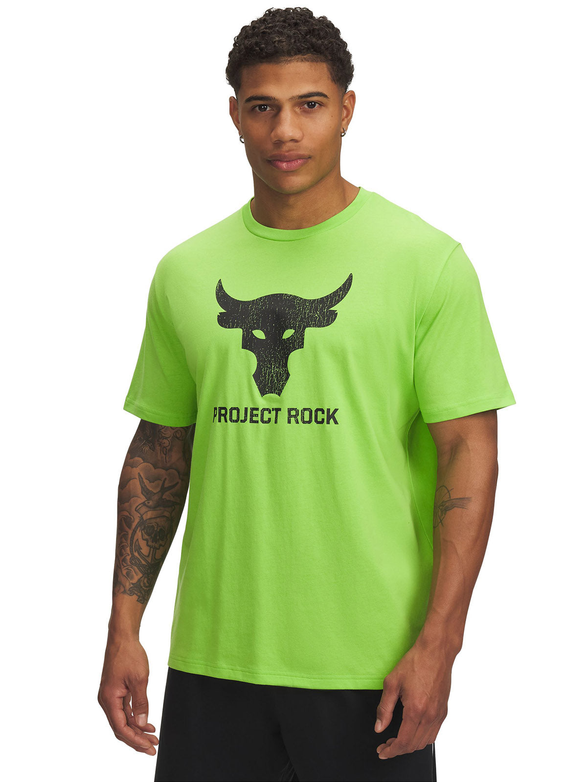 Polera manga corta Project Rock payoff verde para hombre Under Armour