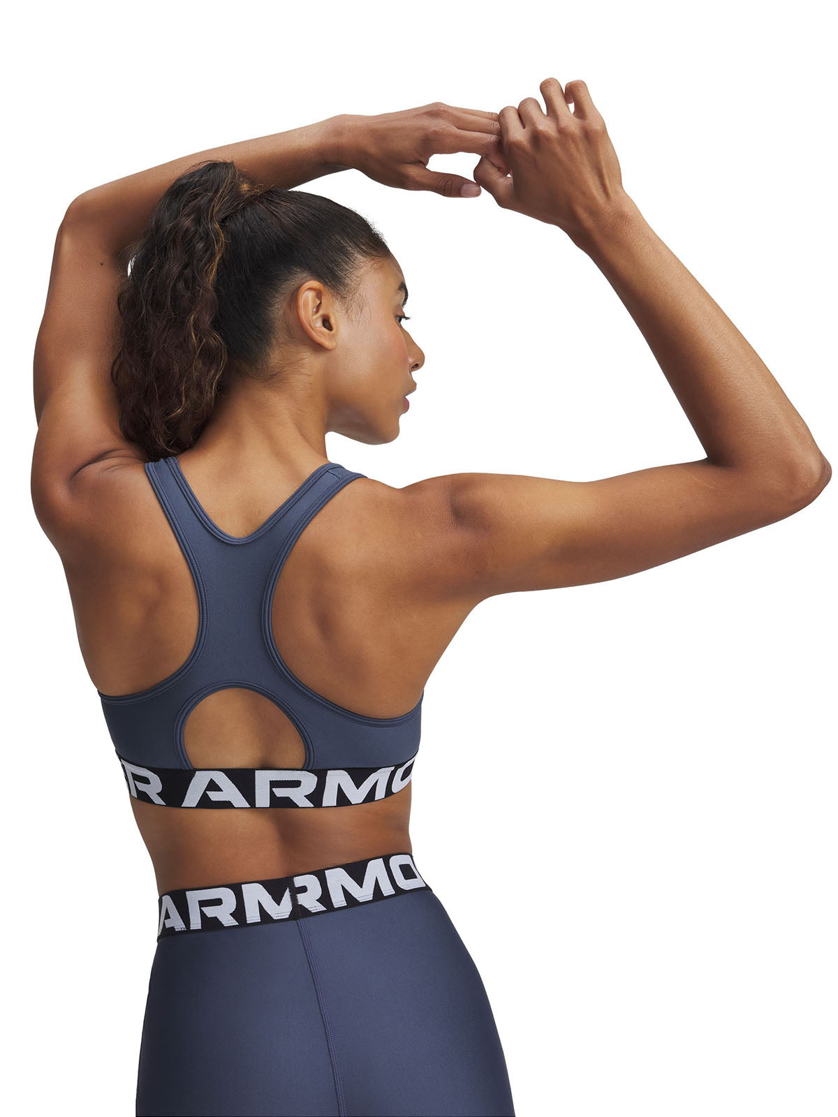 Sostén deportivo Heatgear armour mid gris para mujer Under Armour