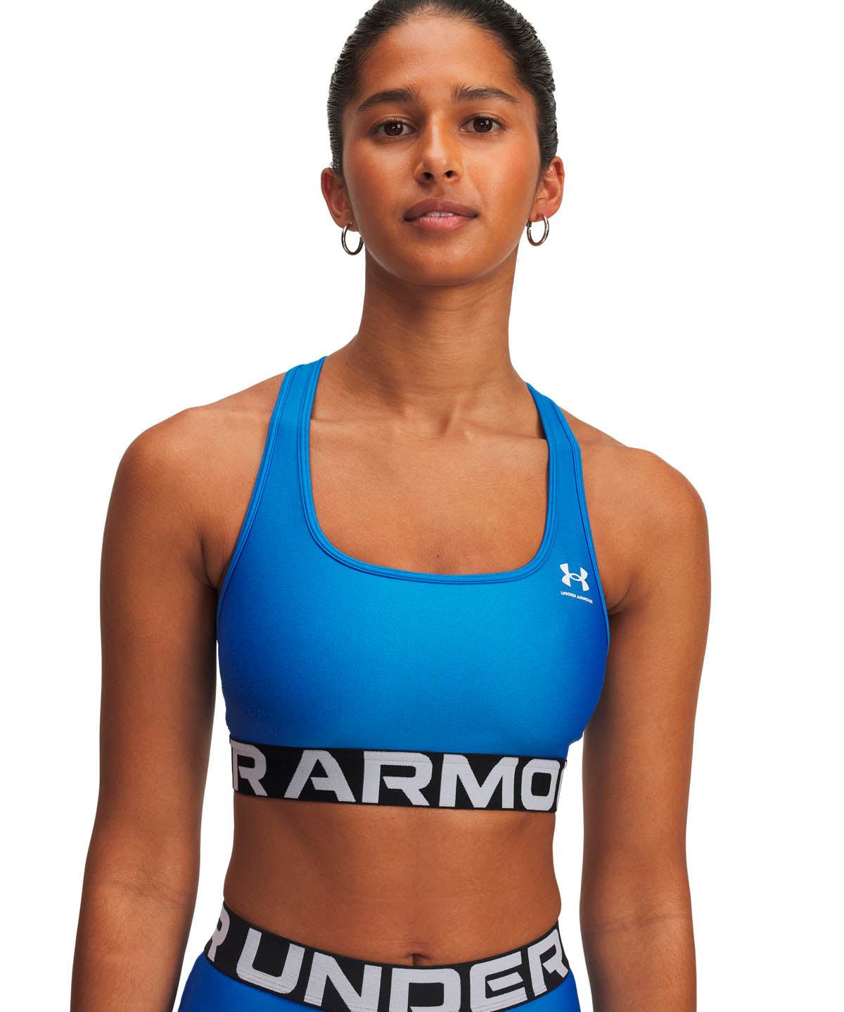 Peto de entrenamiento para mujer HeatGear Armour Mid Branded azul Under Armour