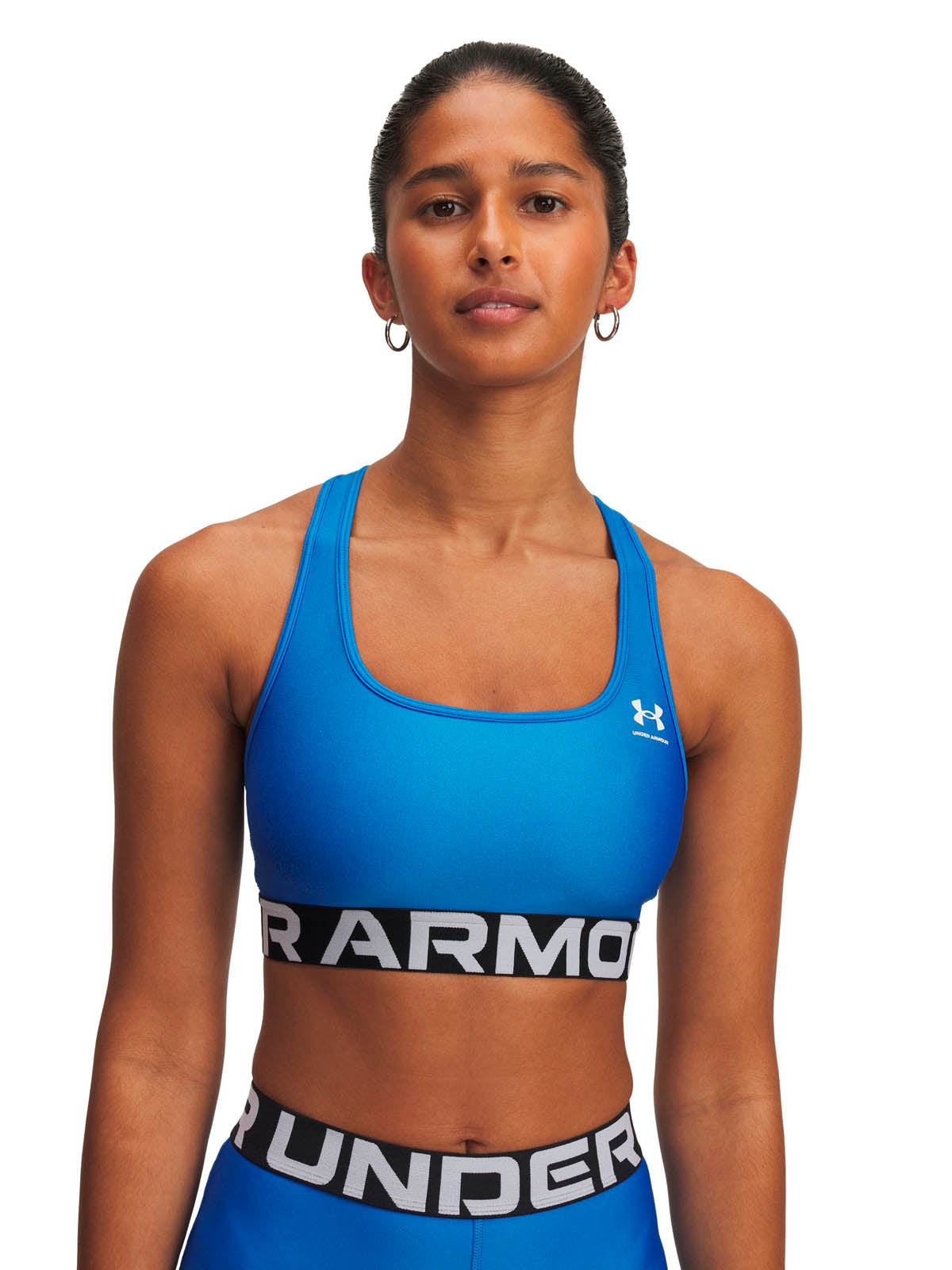 Peto de entrenamiento para mujer HeatGear Armour Mid Branded azul Under Armour