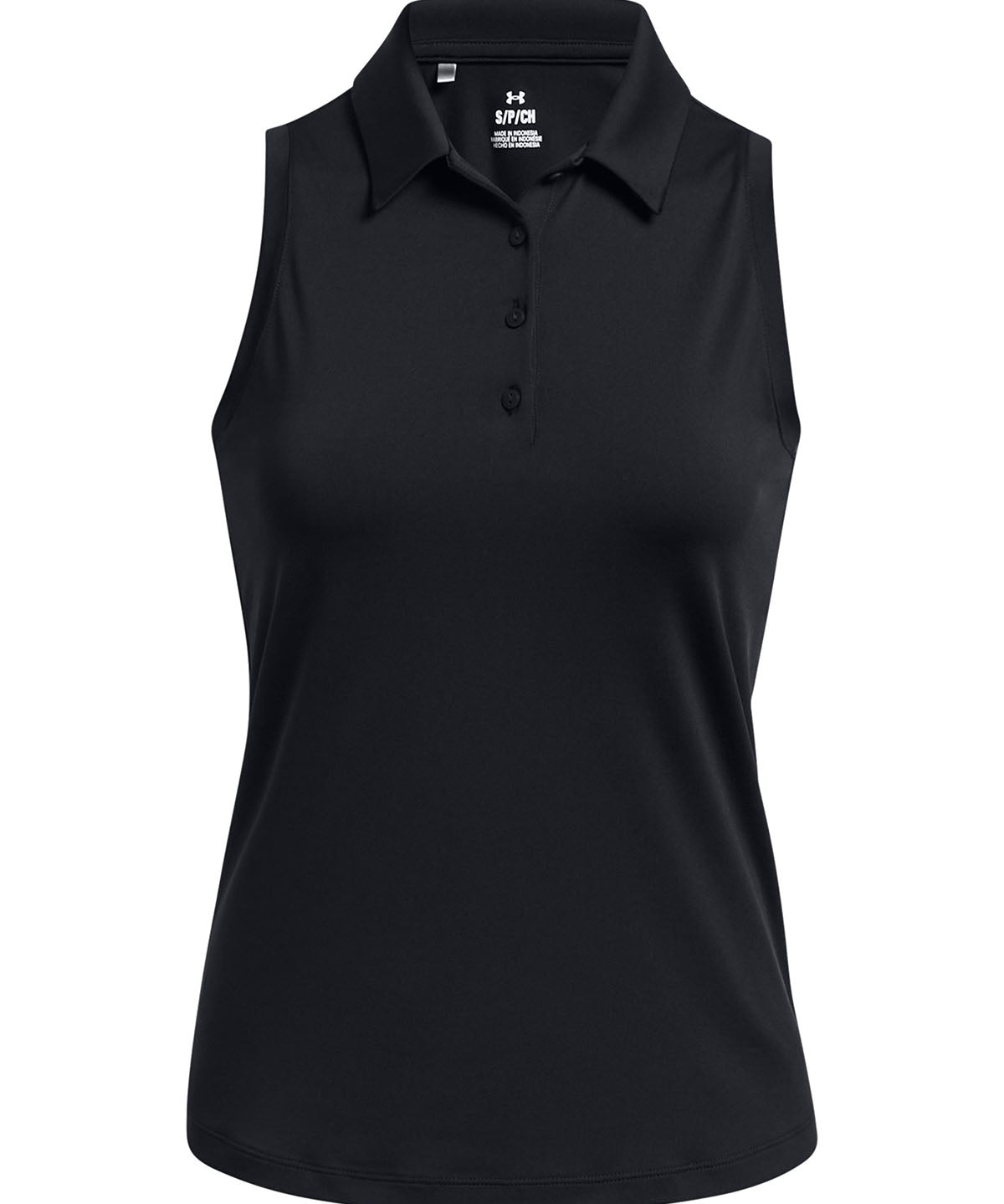 Polera sin mangas UA Playoff negro para mujer