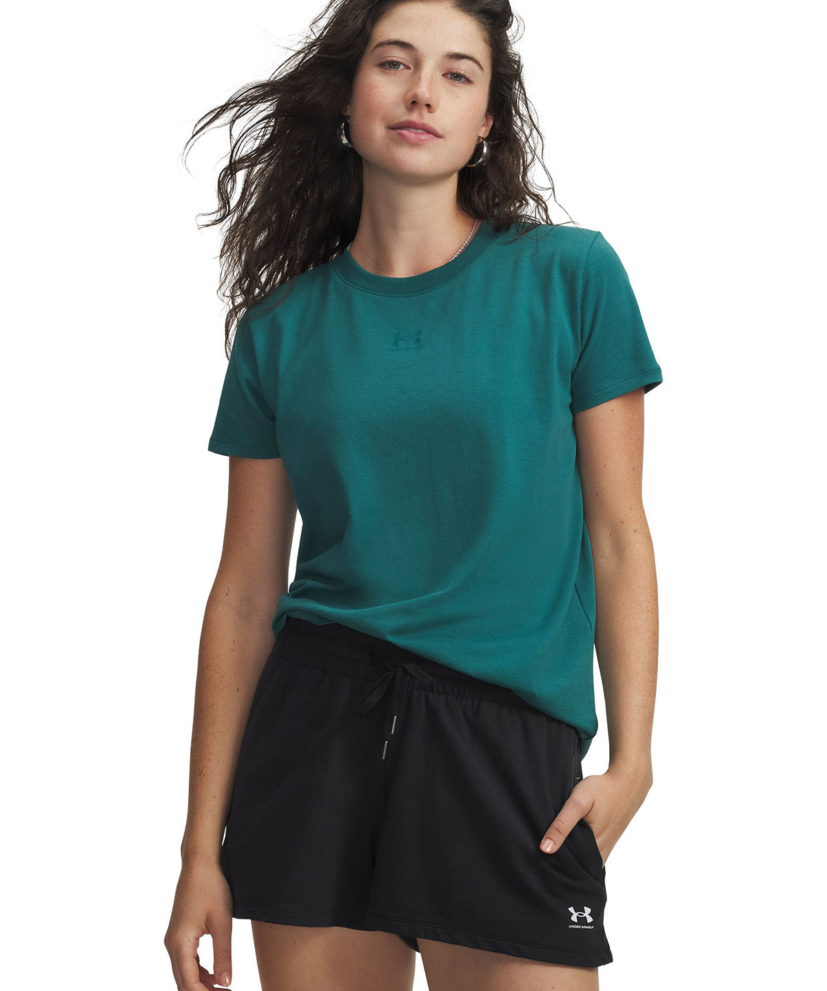 UA Rival Core SS Polera Manga Corta verde para mujer