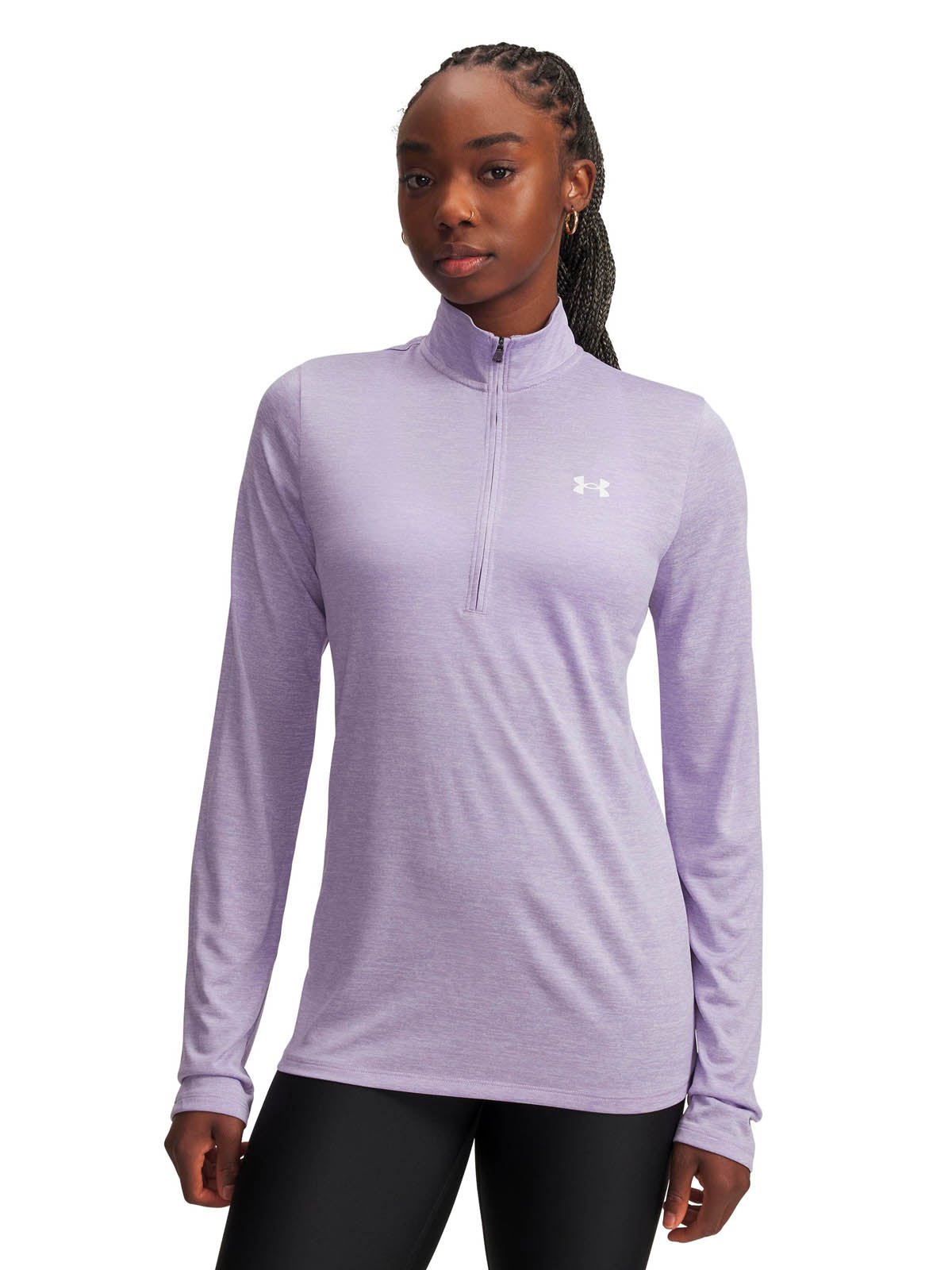 Polerón de entrenamiento para mujer Fleece UA Tech ½ Zip Morado Under Armour