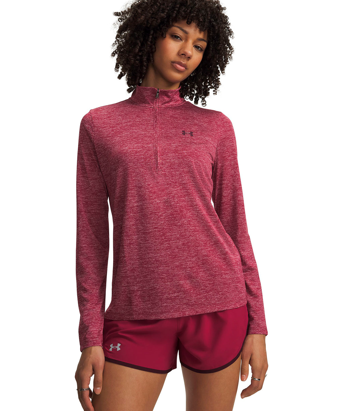 Poleron UA Tech  roja para mujer