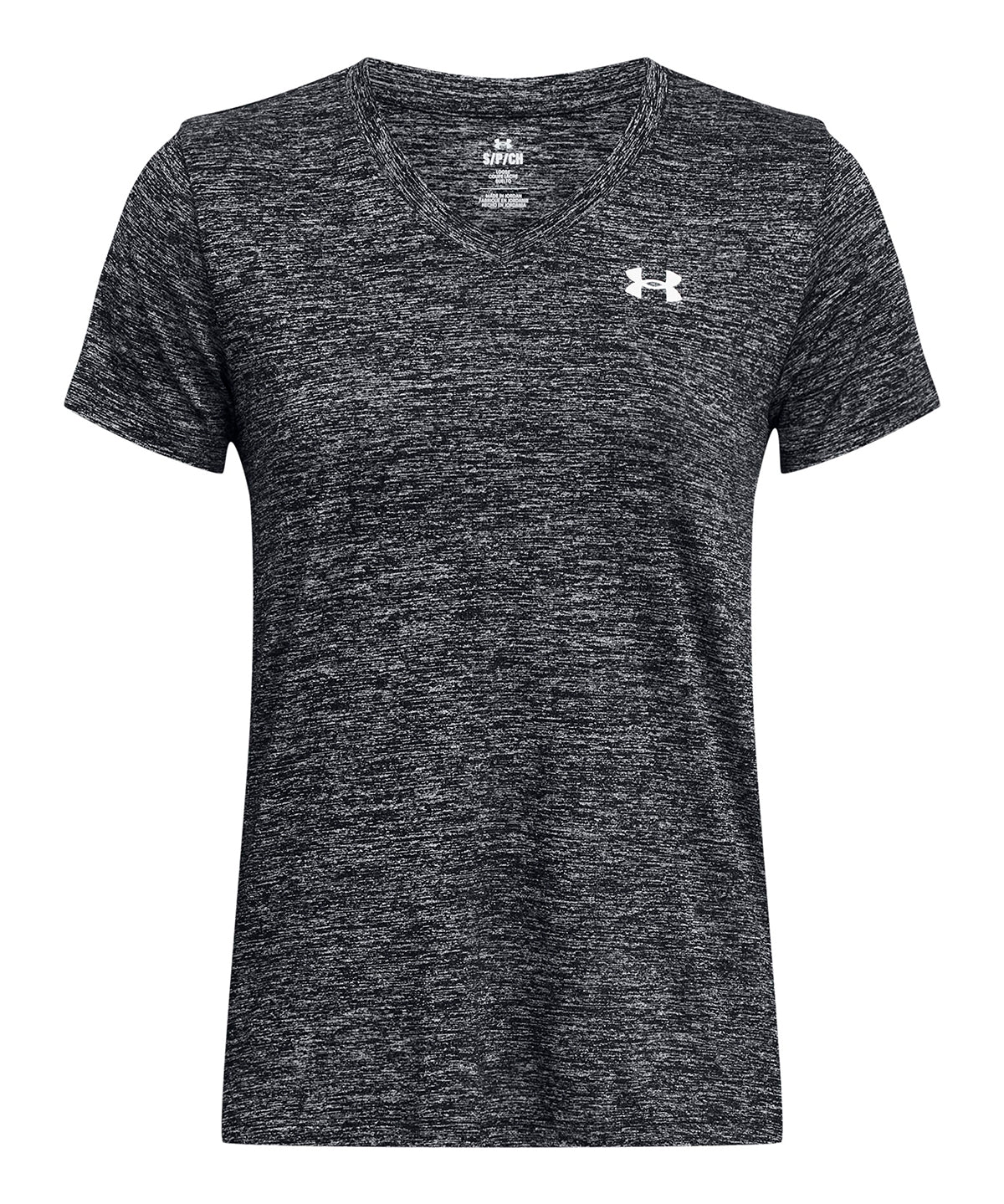 Polera manga corta UA Tech Twist negra para mujer