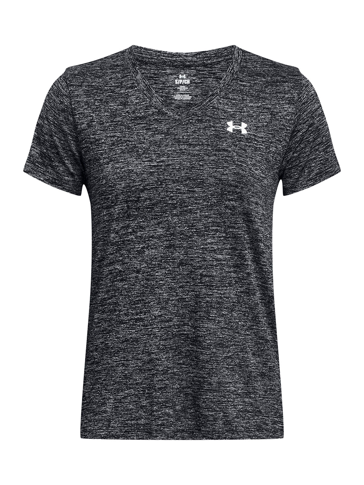 Polera manga corta UA Tech Twist negra para mujer