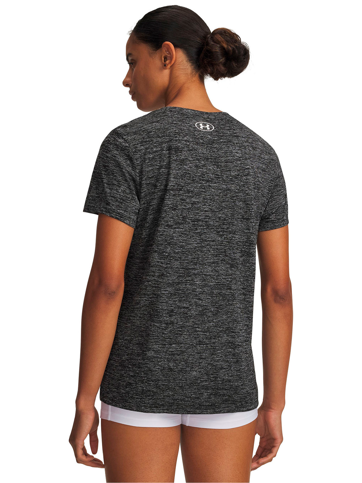 Polera manga corta UA Tech Twist negra para mujer