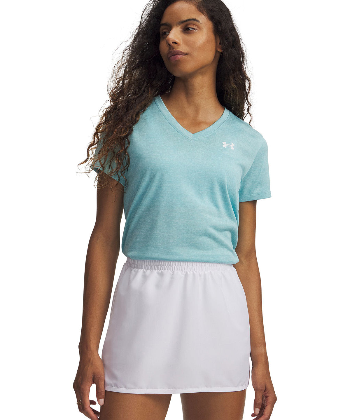 UA Tech Twist Polera Manga Corta azul para mujer