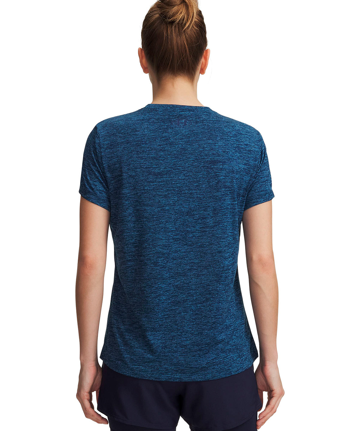 Polera manga corta UA Tech Twist azul para mujer