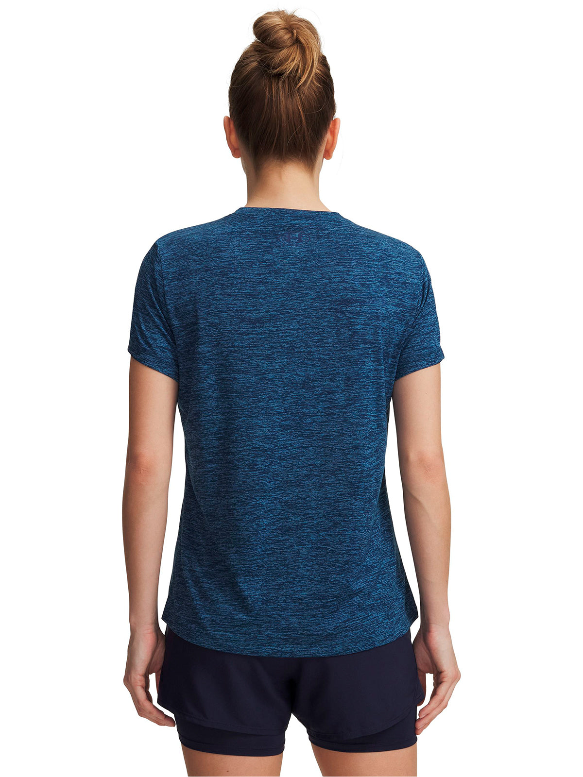 Polera manga corta UA Tech Twist azul para mujer