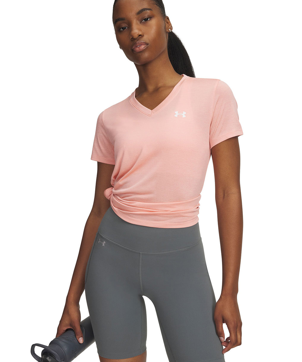 UA Tech Twist Polera Manga Corta rosado para mujer