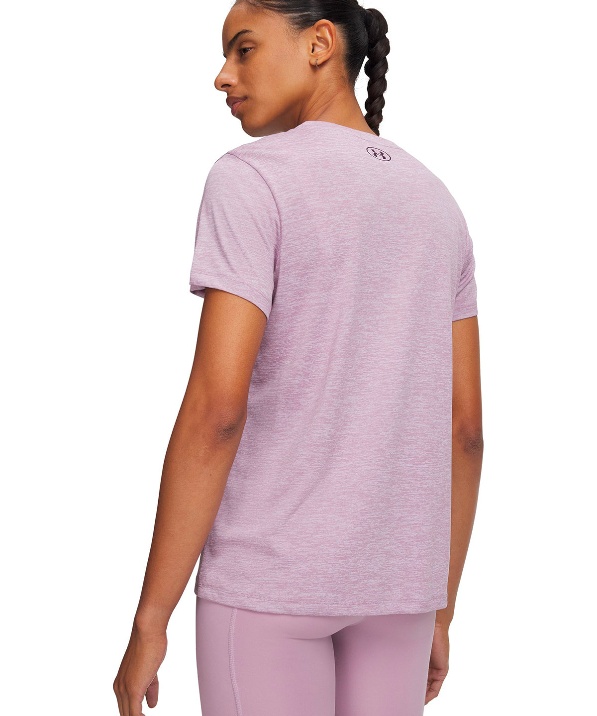 Polera manga corta UA Tech Twist rosada para mujer
