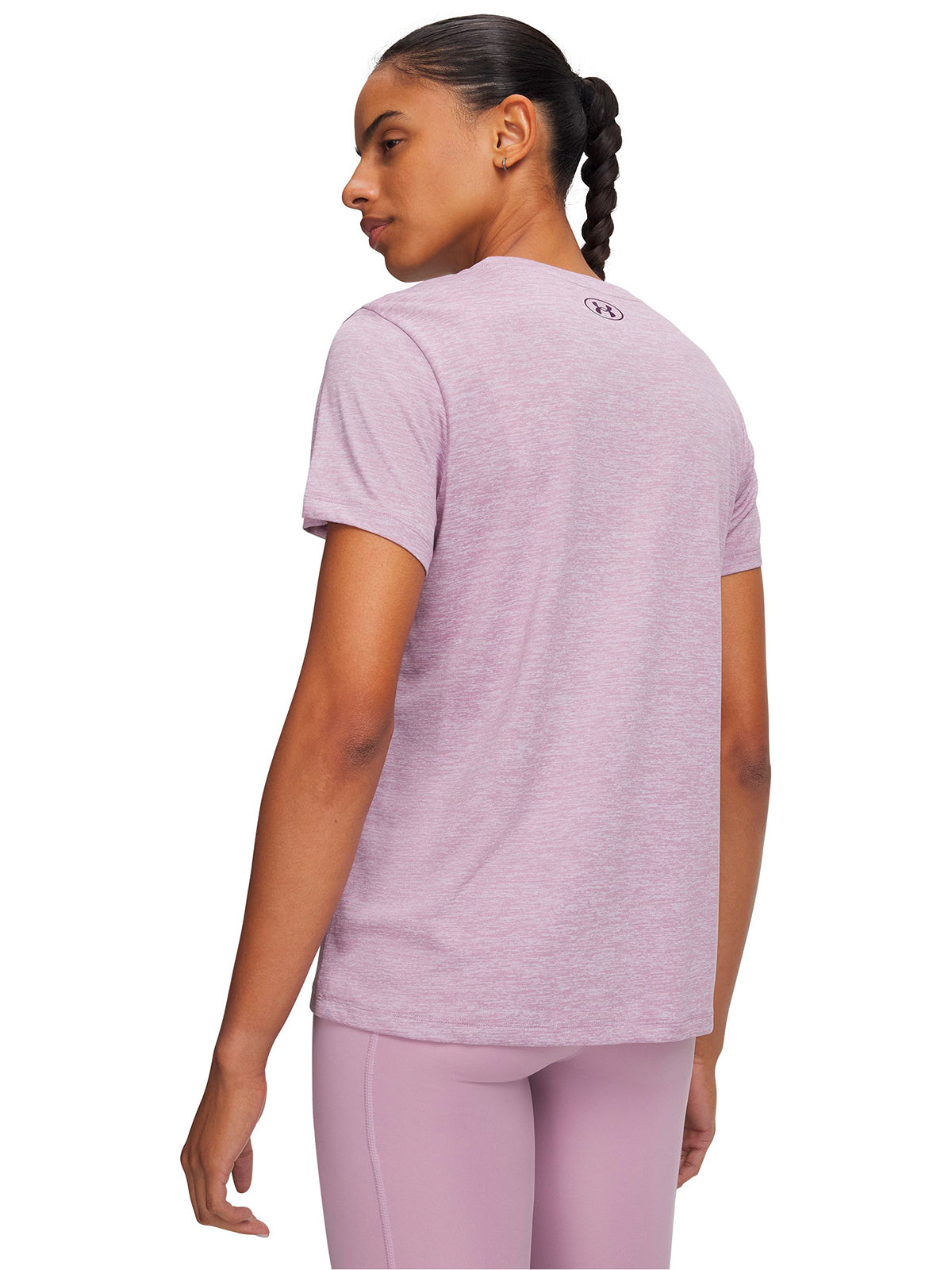 Polera manga corta UA Tech Twist rosada para mujer