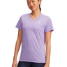Polera manga corta de entrenamiento para mujer Tech V-Neck morado Under Armour