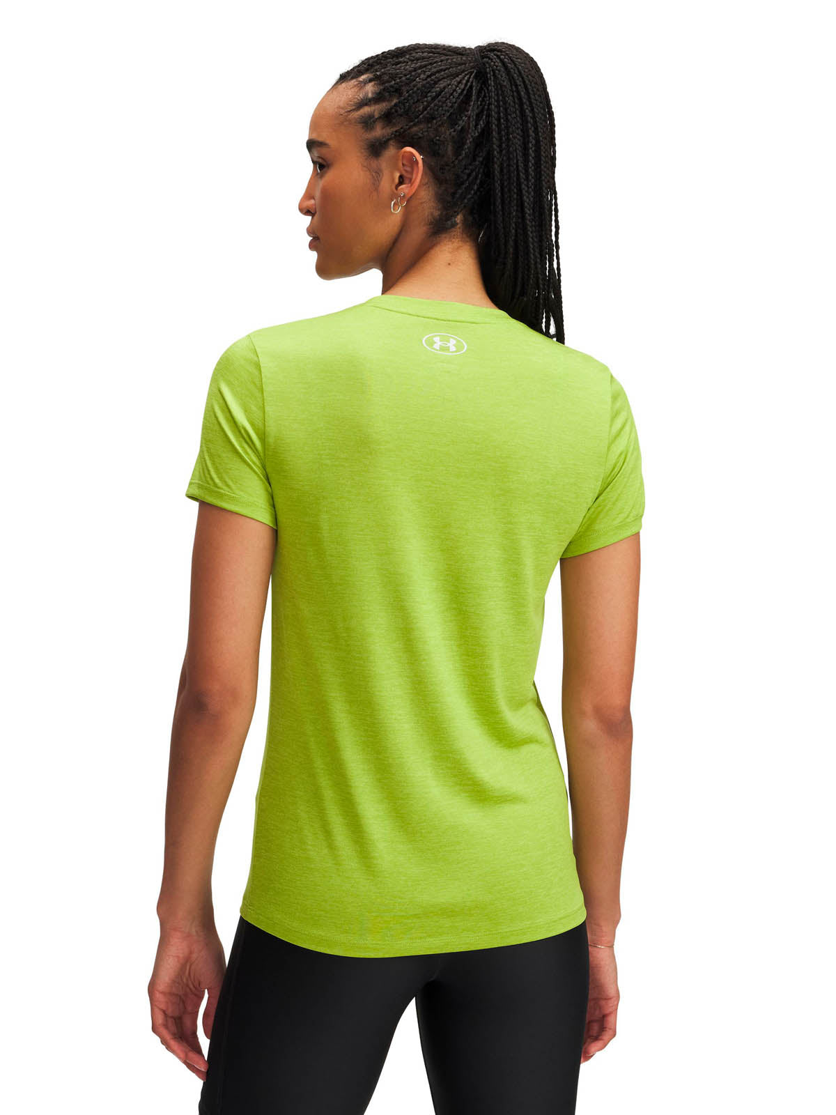 Polera manga corta de entrenamiento para mujer Tech Twist verde Under Armour