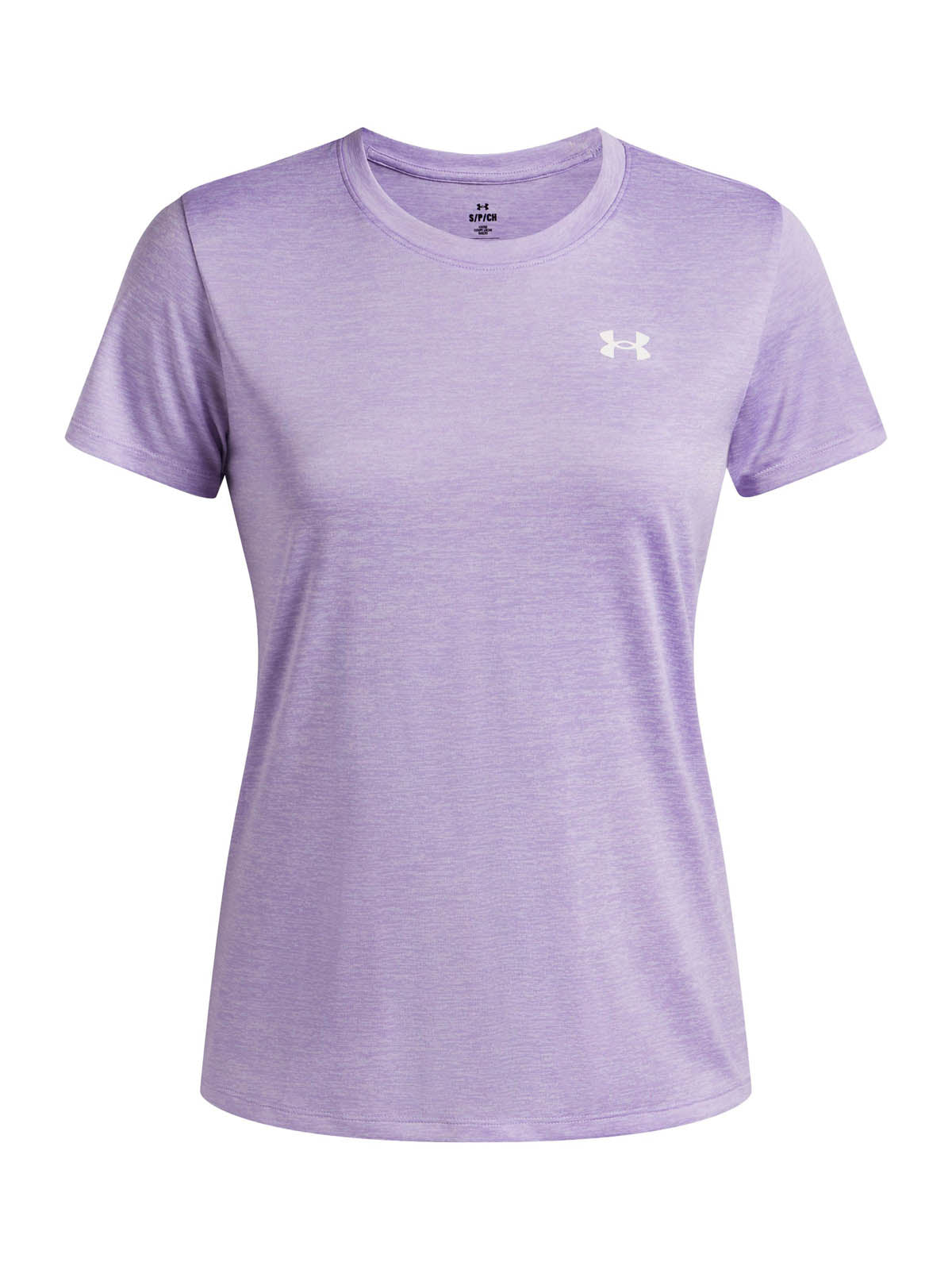 Polera manga corta de entrenamiento para mujer Tech Twist morado Under Armour