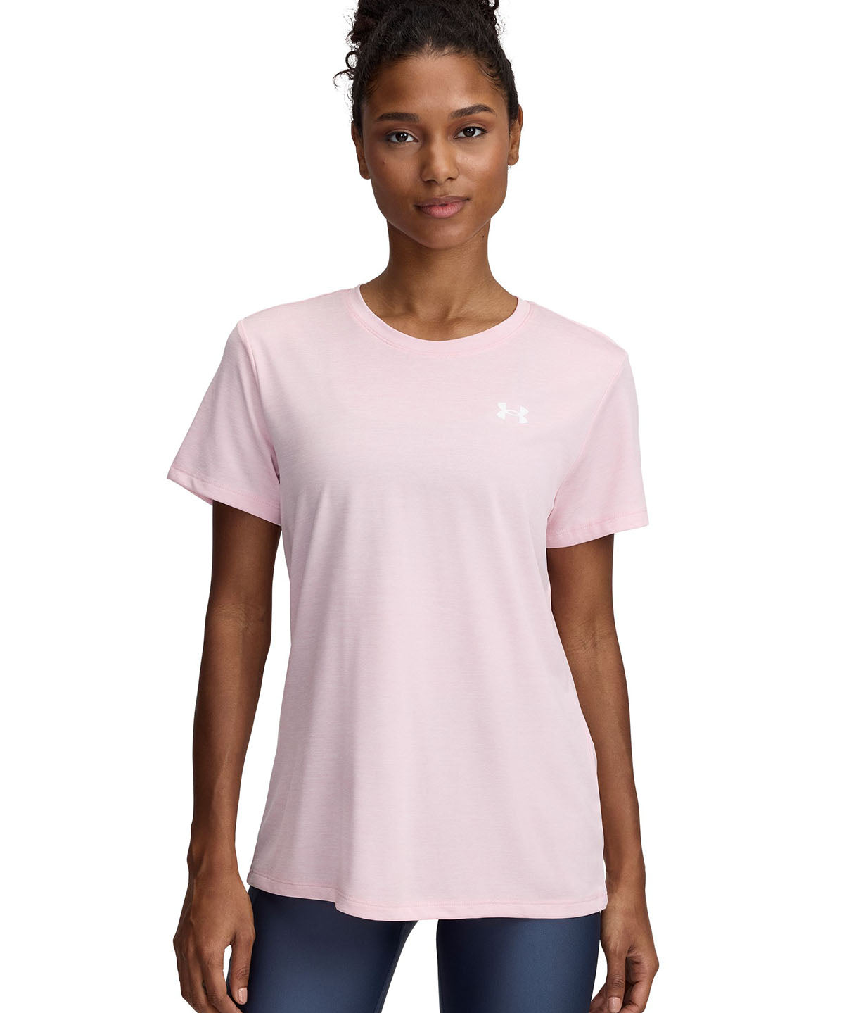 Polera manga corta Under Armour tech twist rosado para mujer
