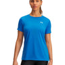 Polera manga corta de entrenamiento para mujer Tech azul Under Armour