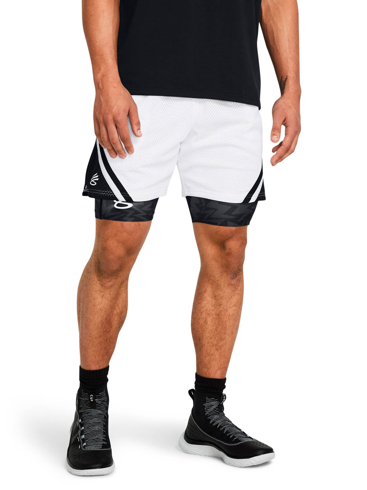 Short Basketball para Hombre Curry mesh short 4 Blanco Under Armour