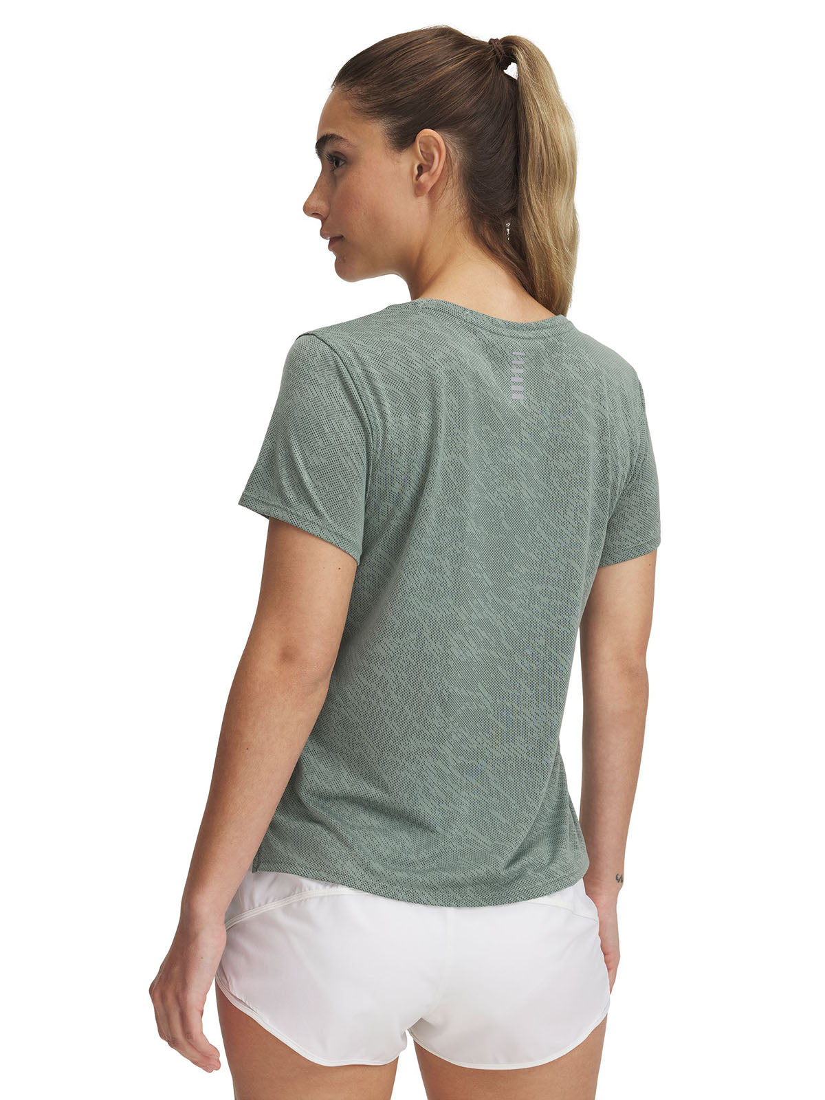 Polera manga corta UA Launch Camo verde para mujer