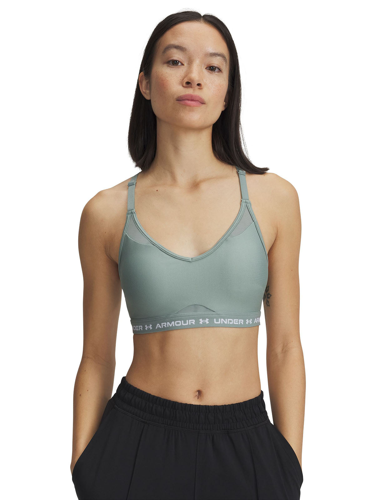 Sostén deportivo Under Armour crossback low verde para mujer