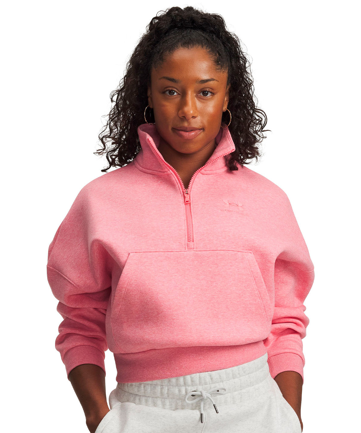 UA Icon Fleece Oversized rosado para mujer
