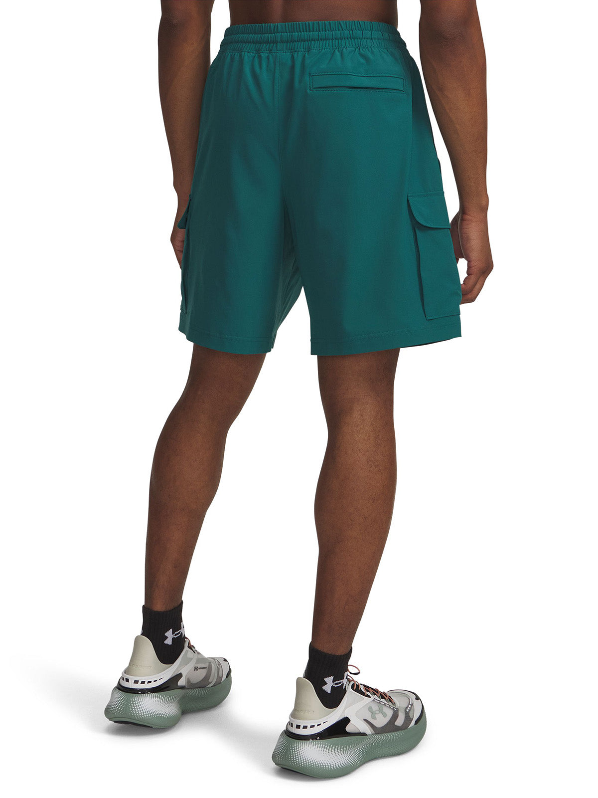 UA Vibe Woven Cargo Short verde para hombre