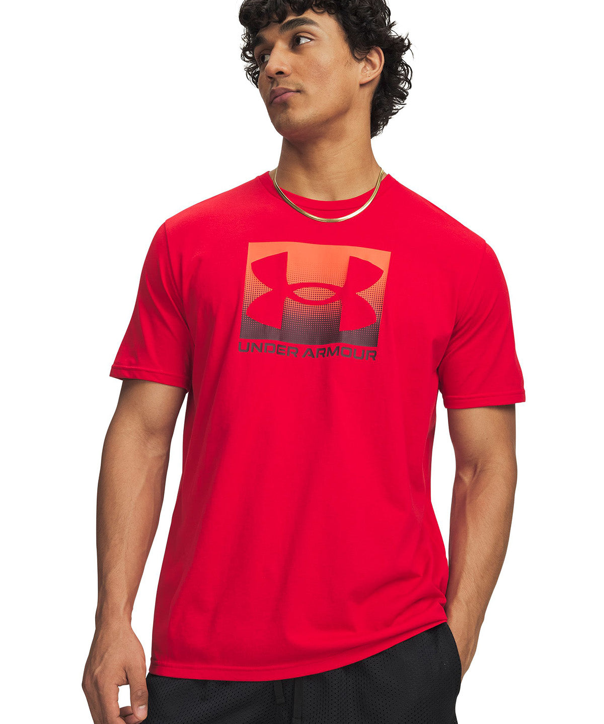 Polera manga corta UA Boxed Sports Updated roja para hombre