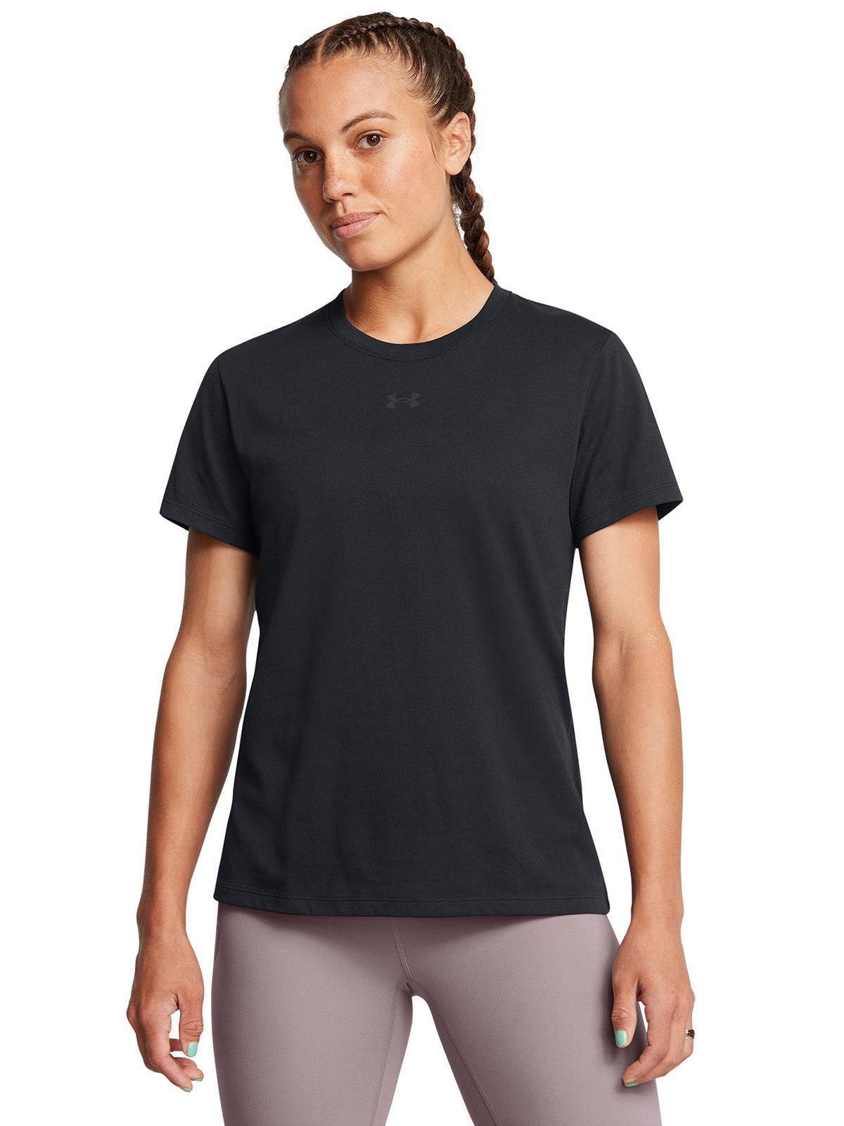 UA Simple Branded Polera Manga Corta negro para mujer