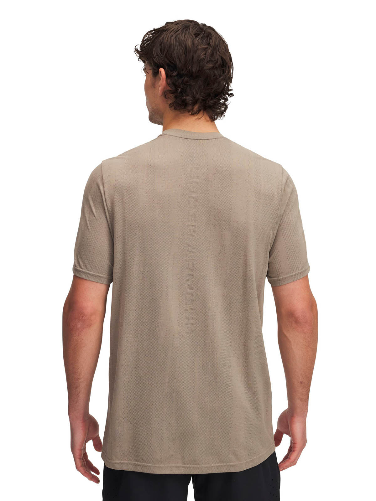 Polera manga corta de entrenamiento para hombre Vanish Seamless cafe Under Armour