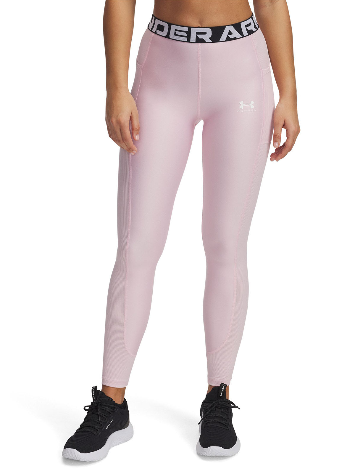 Calzas Heatgear Rib rosado para mujer Under Armour