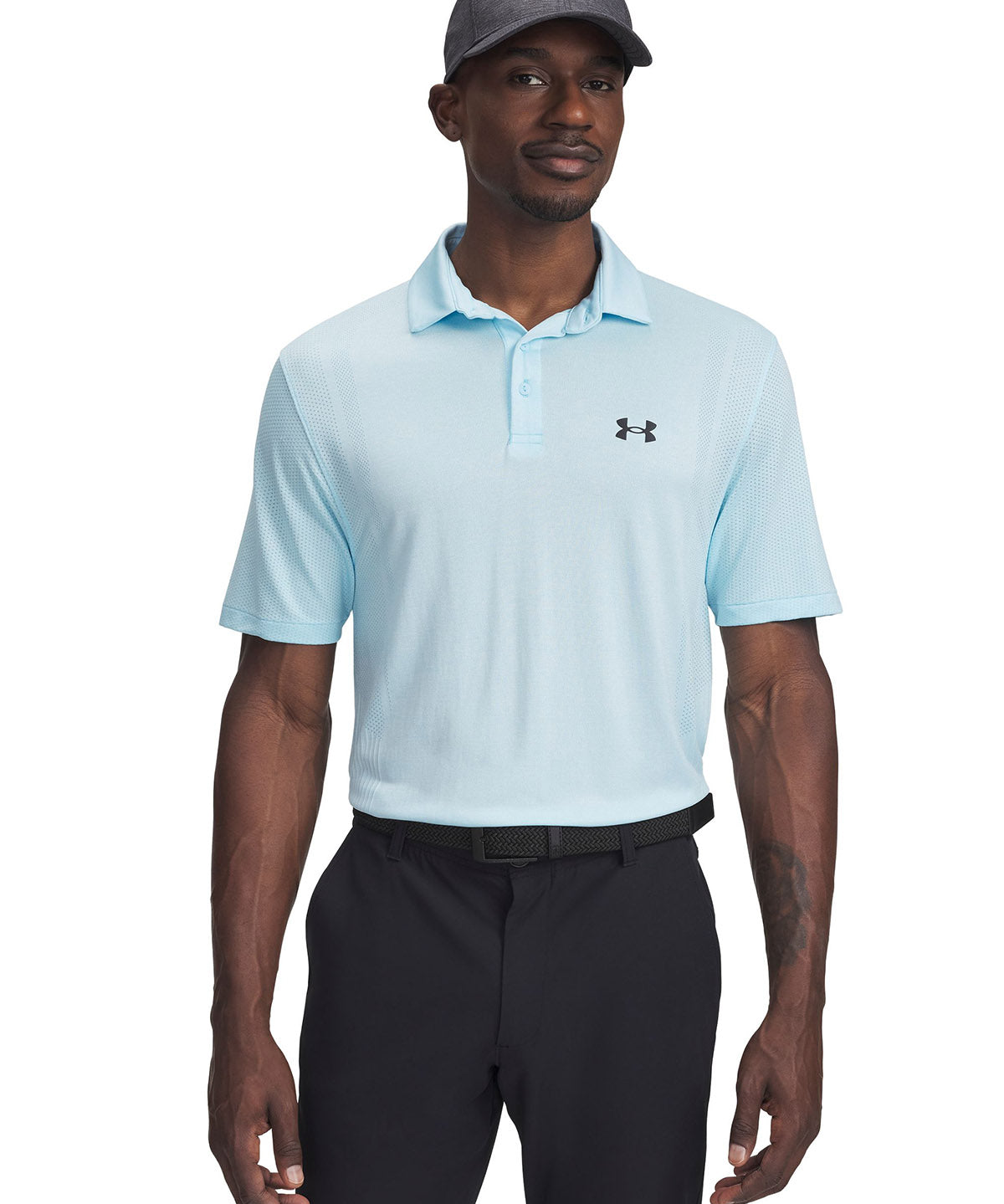 Polera manga corta UA Drive azul para hombre