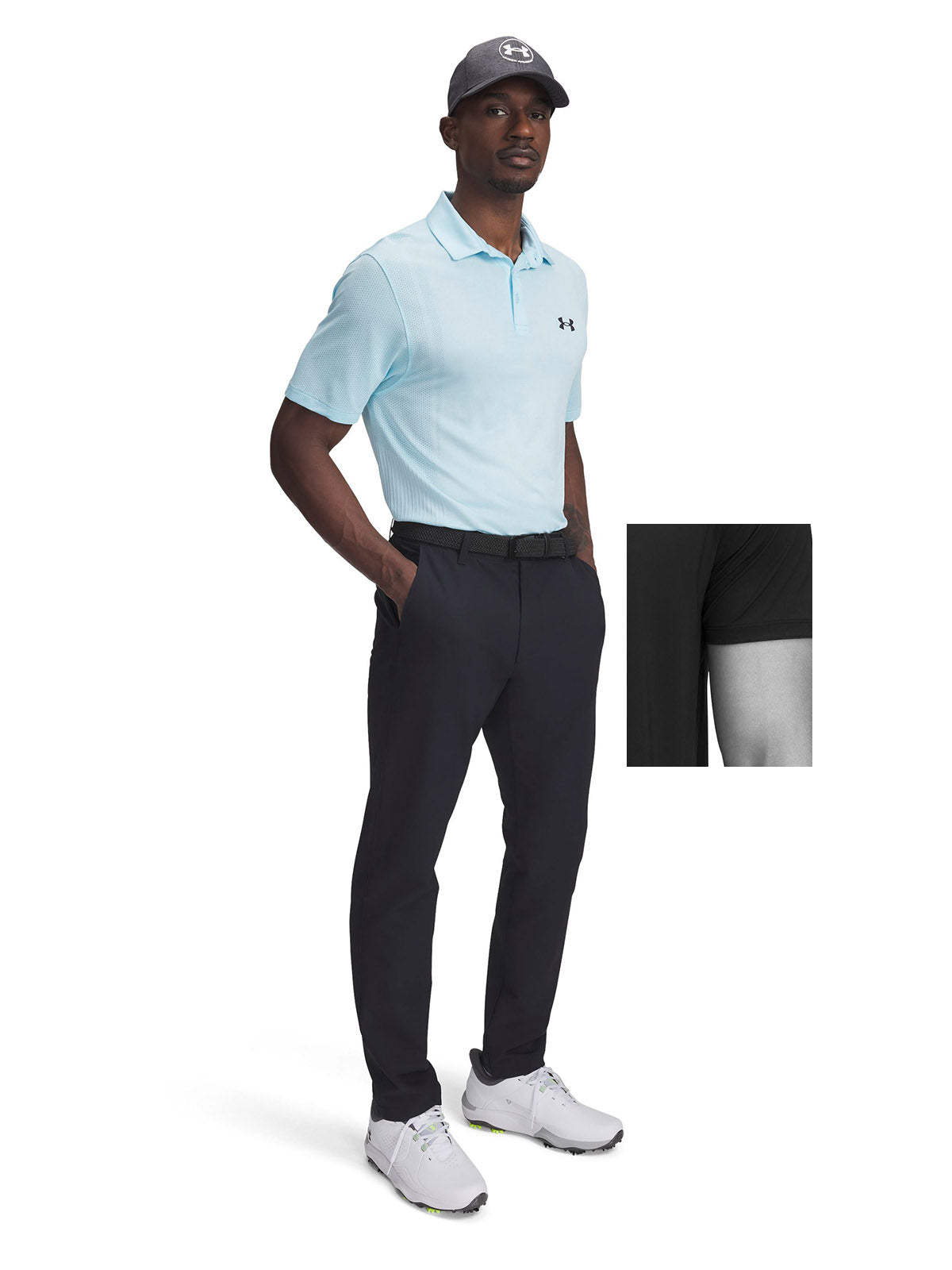 Polera manga corta UA Drive azul para hombre