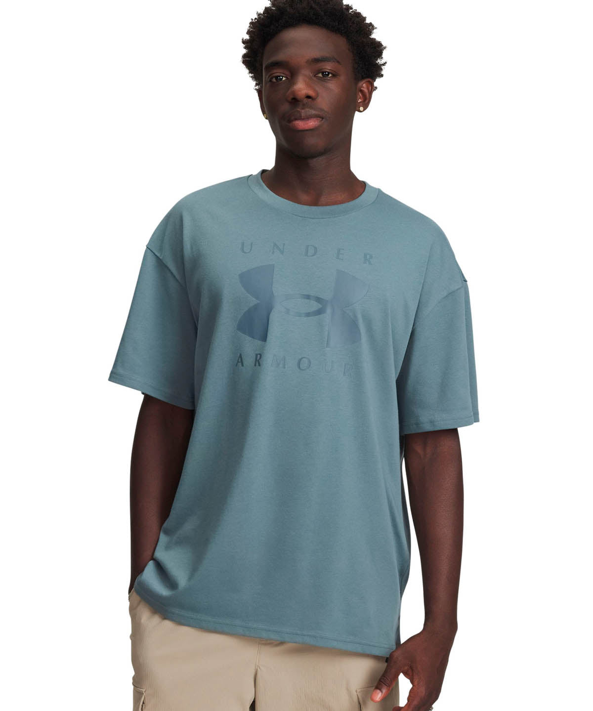 Polera manga corta Lifestyle para Hombre Heavyweight Oversized Azul Under Armour