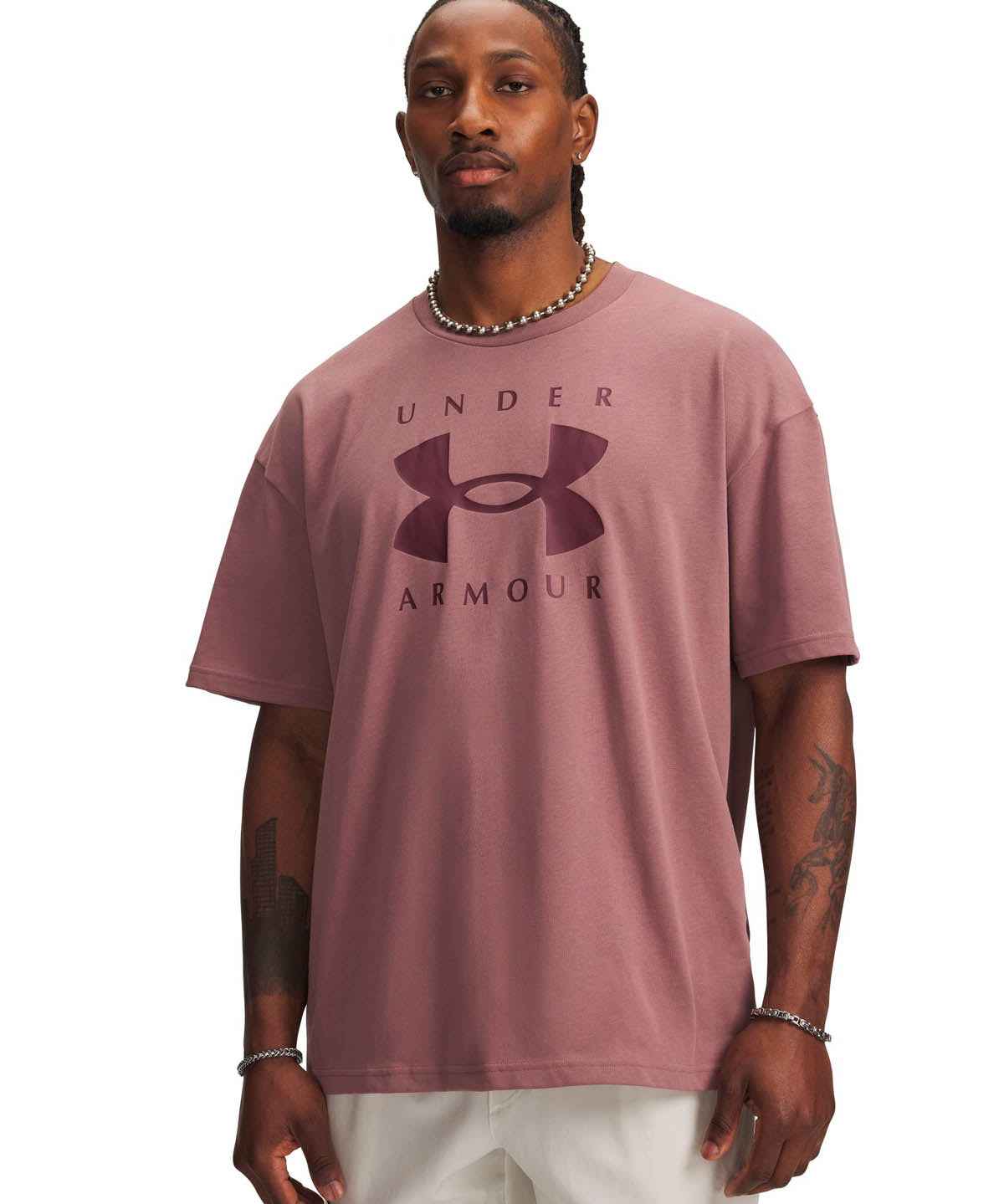 Polera manga corta Lifestyle para Hombre Heavyweight Oversized café Under Armour