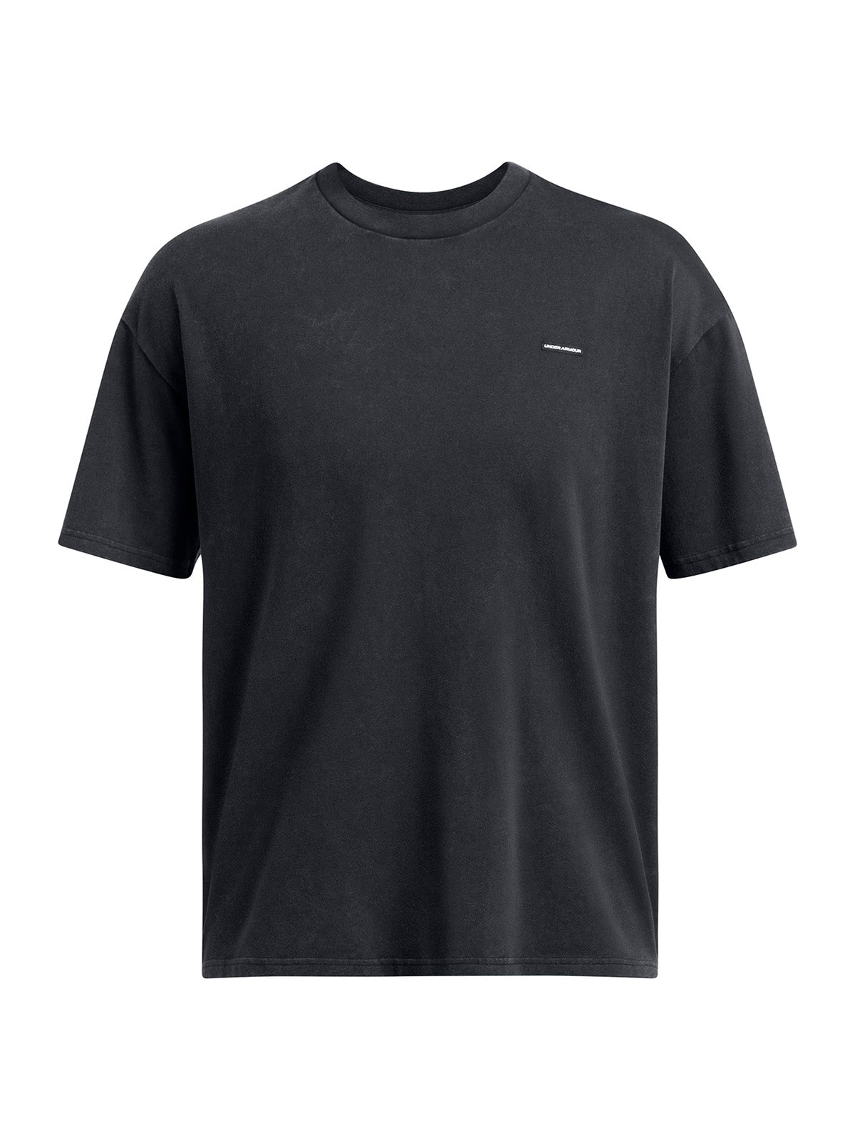 UA Heavyweight Oversized Logo Wash negra para hombre