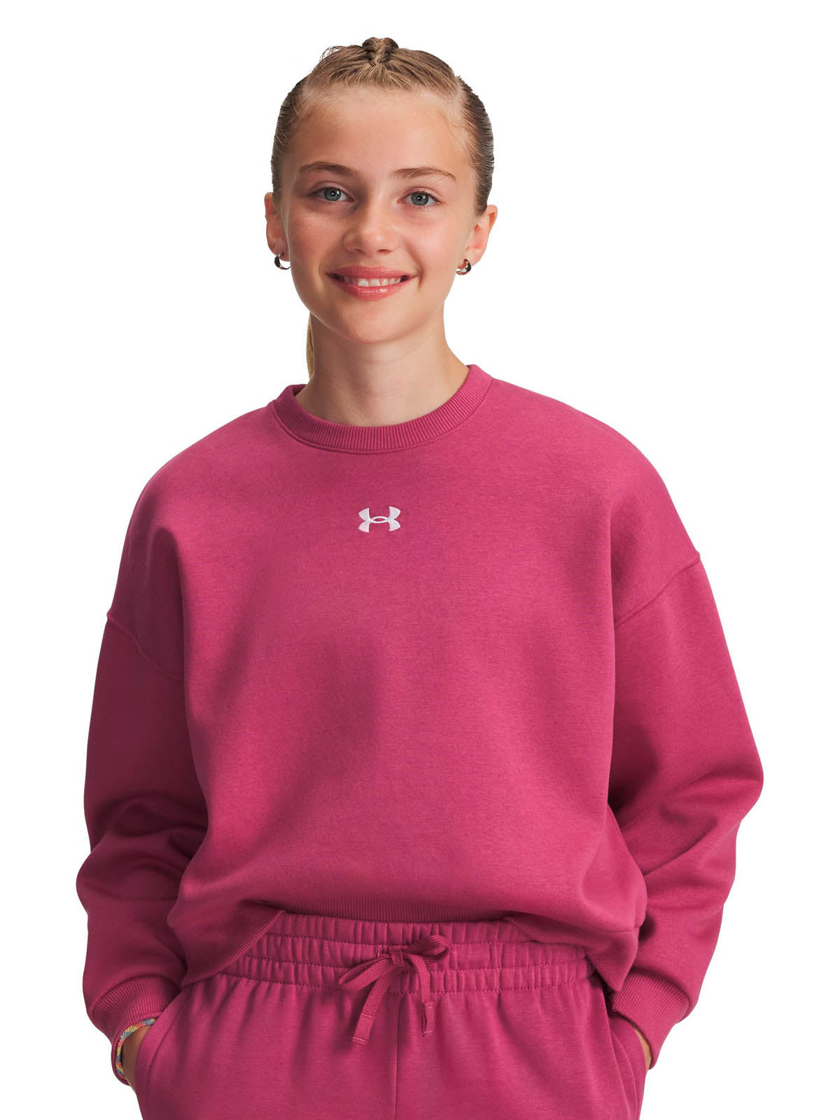 Polerón Lifestyle para niña Rival Fleece Oversized rojo Under Armour