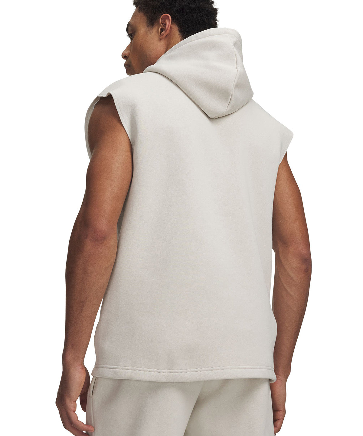 Poleron sin manga UA Icon Fleece blanco para hombre