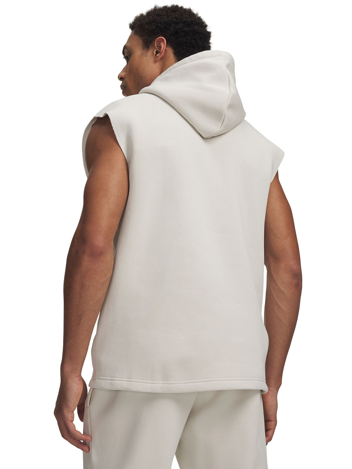Poleron sin manga UA Icon Fleece blanco para hombre
