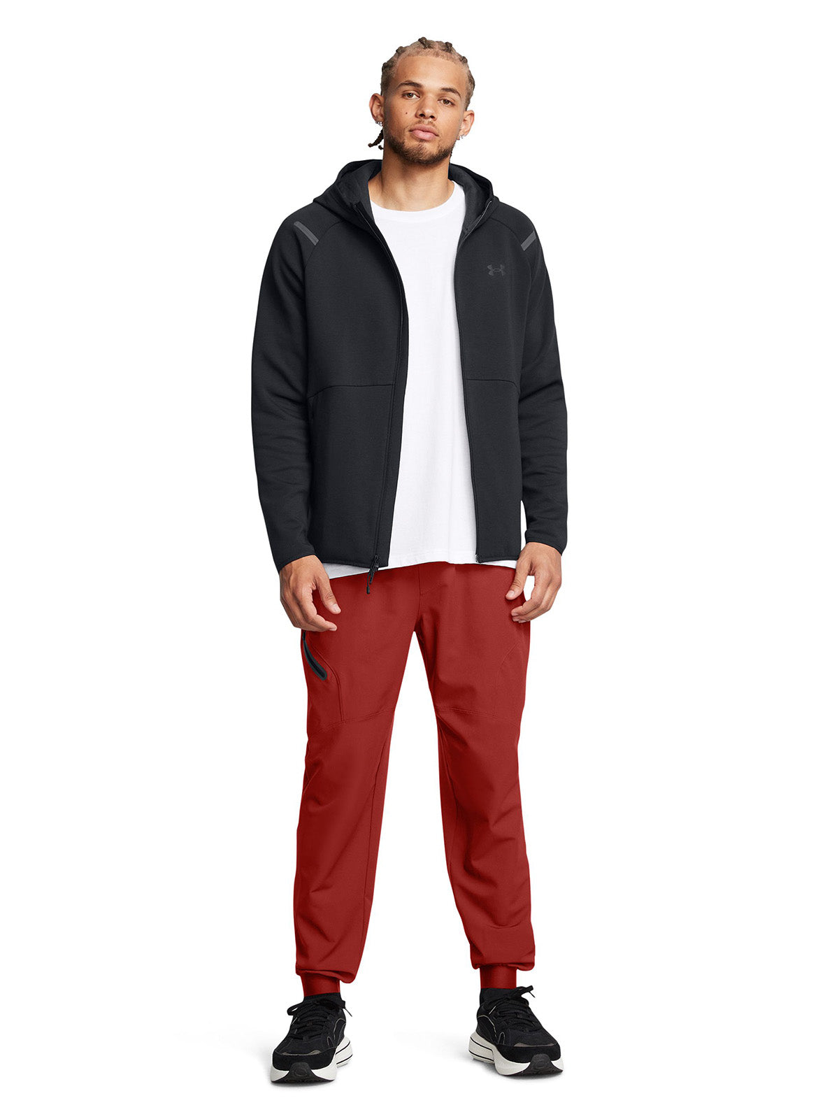 UA Unstoppable Fleece Full Zip Poleron negro para hombre
