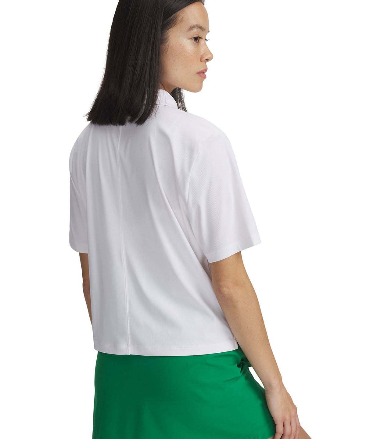 Polo manga corta Under Armour drive boxy crop blanco para mujer