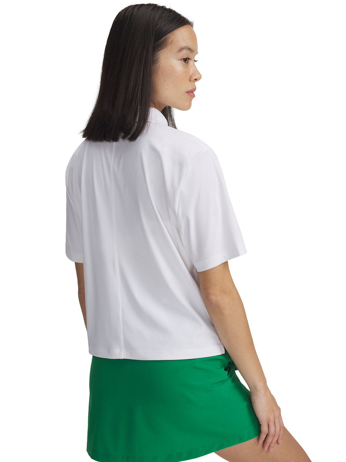 Polo manga corta Under Armour drive boxy crop blanco para mujer