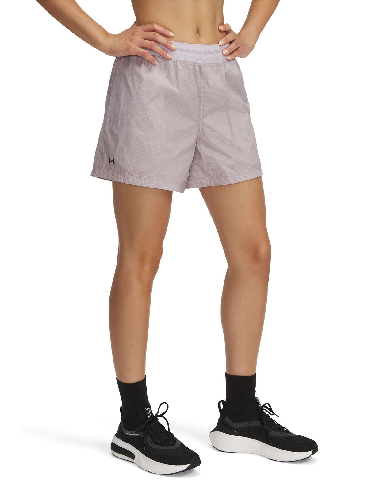 Shorts Under Armour Rival Woven gris para mujer