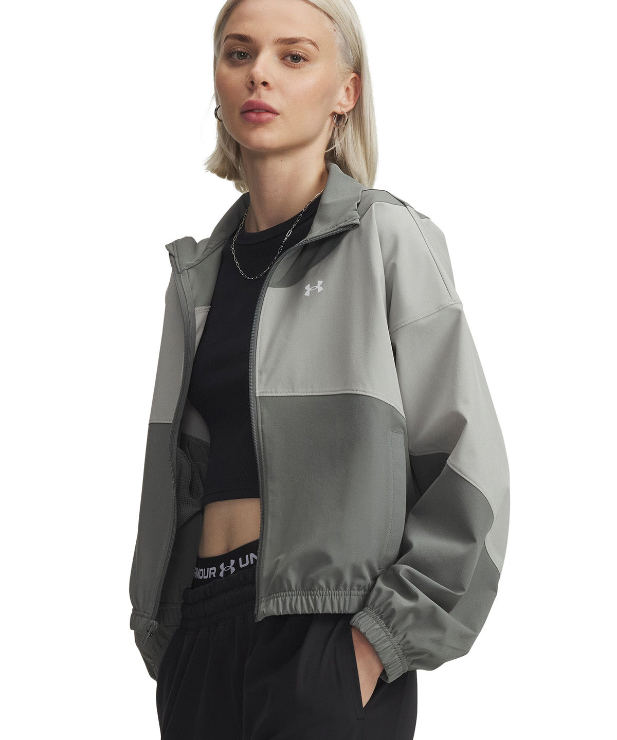 UA Rival Woven Chaqueta verde para mujer