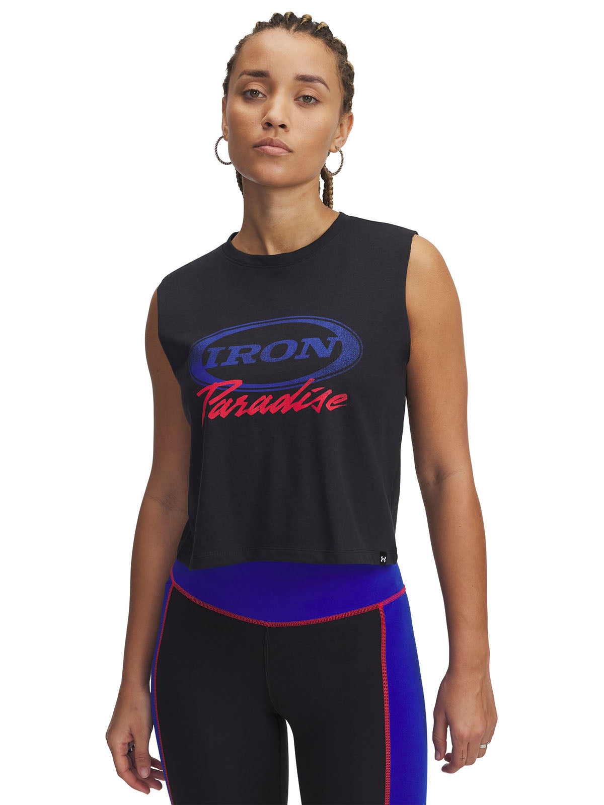 Polera sin mangas Project Rock negro para mujer Under Armour