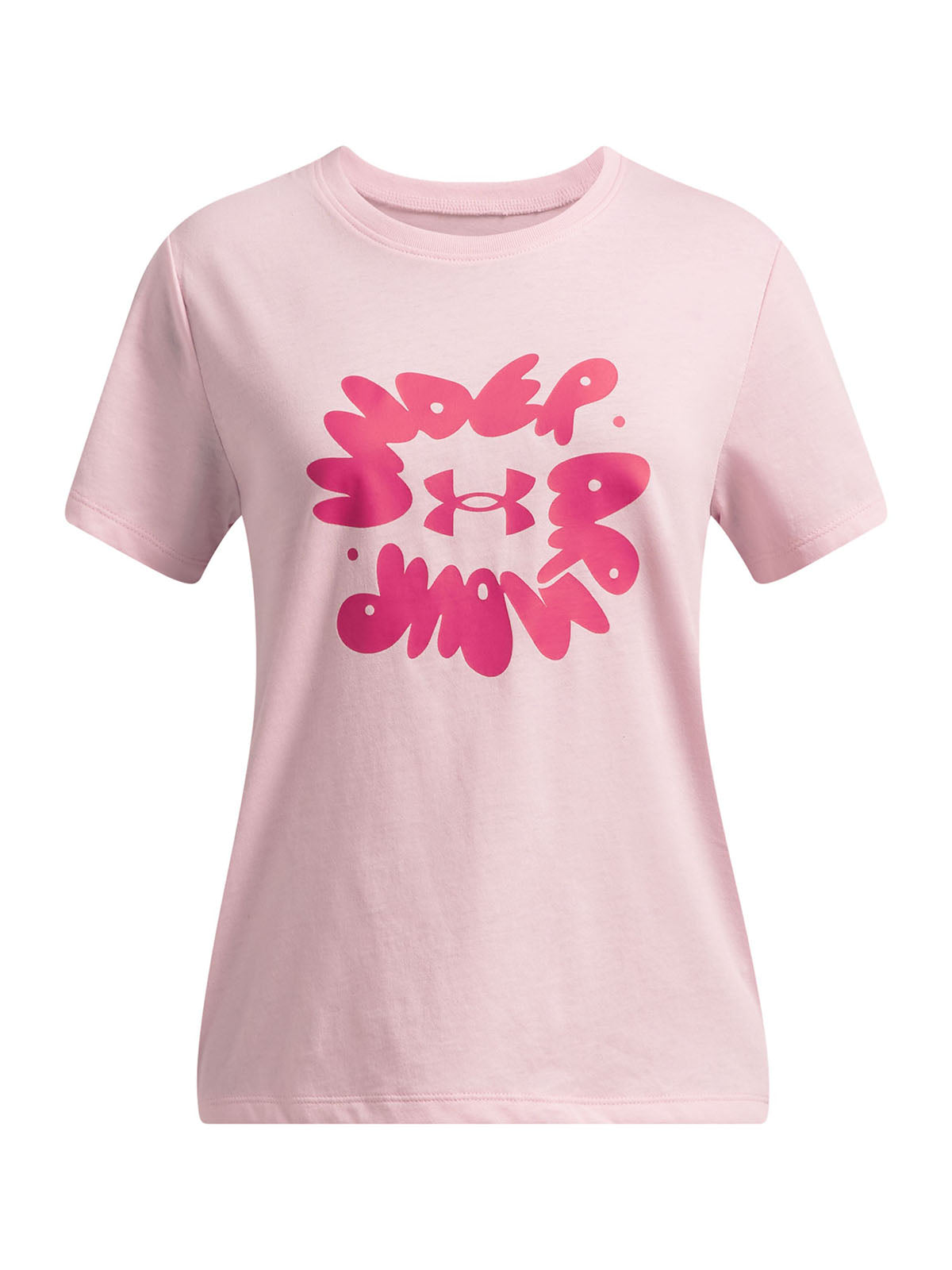 Polera manga corta Under Armour bubble rosado para niña