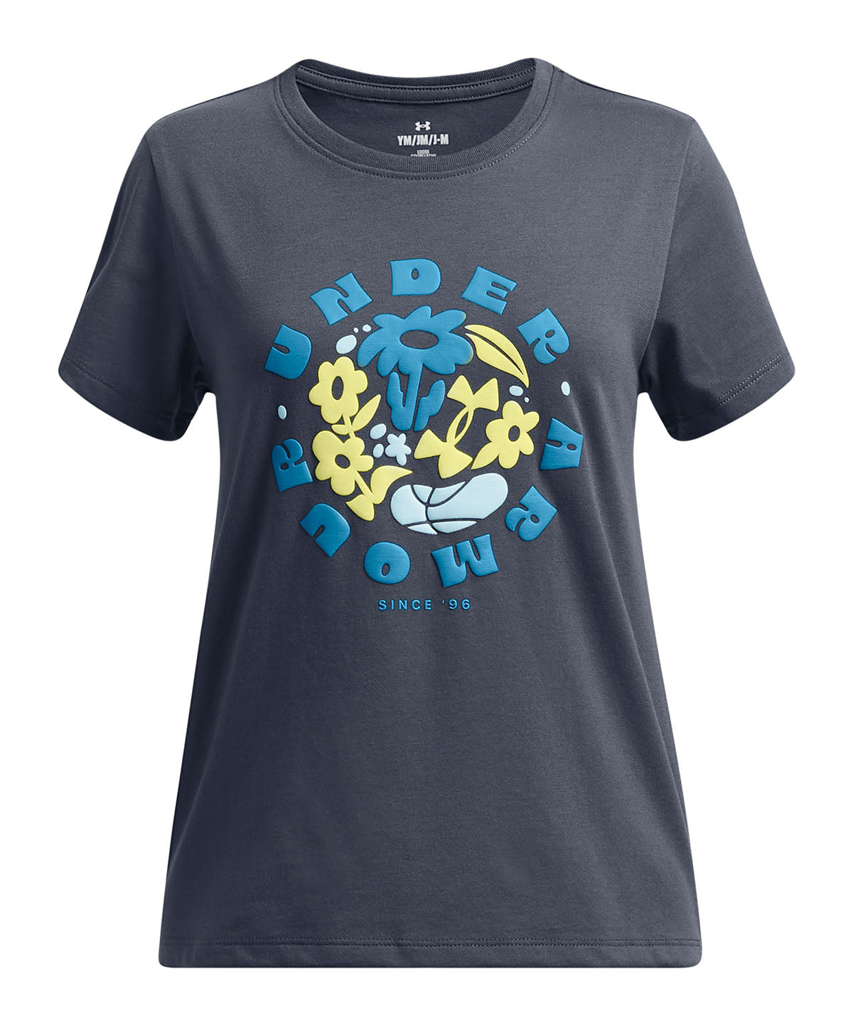 Polera manga corta Under Armour energy puff gris para niña