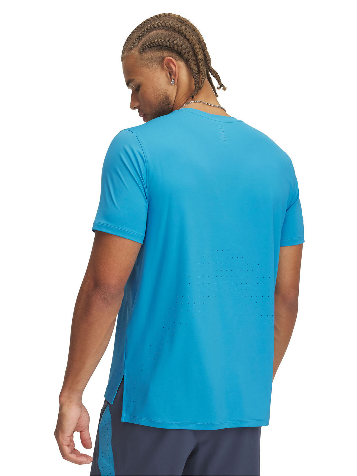 Polera manga corta UA Launch Elite azul para hombre