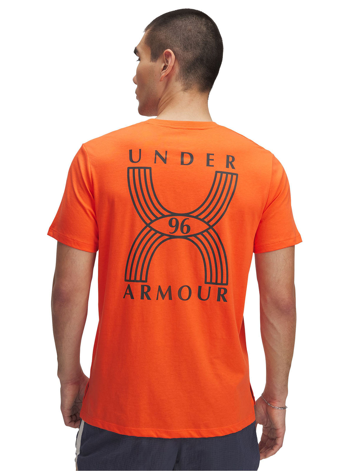 Polera manga corta UA Run 96 naranjo para hombre