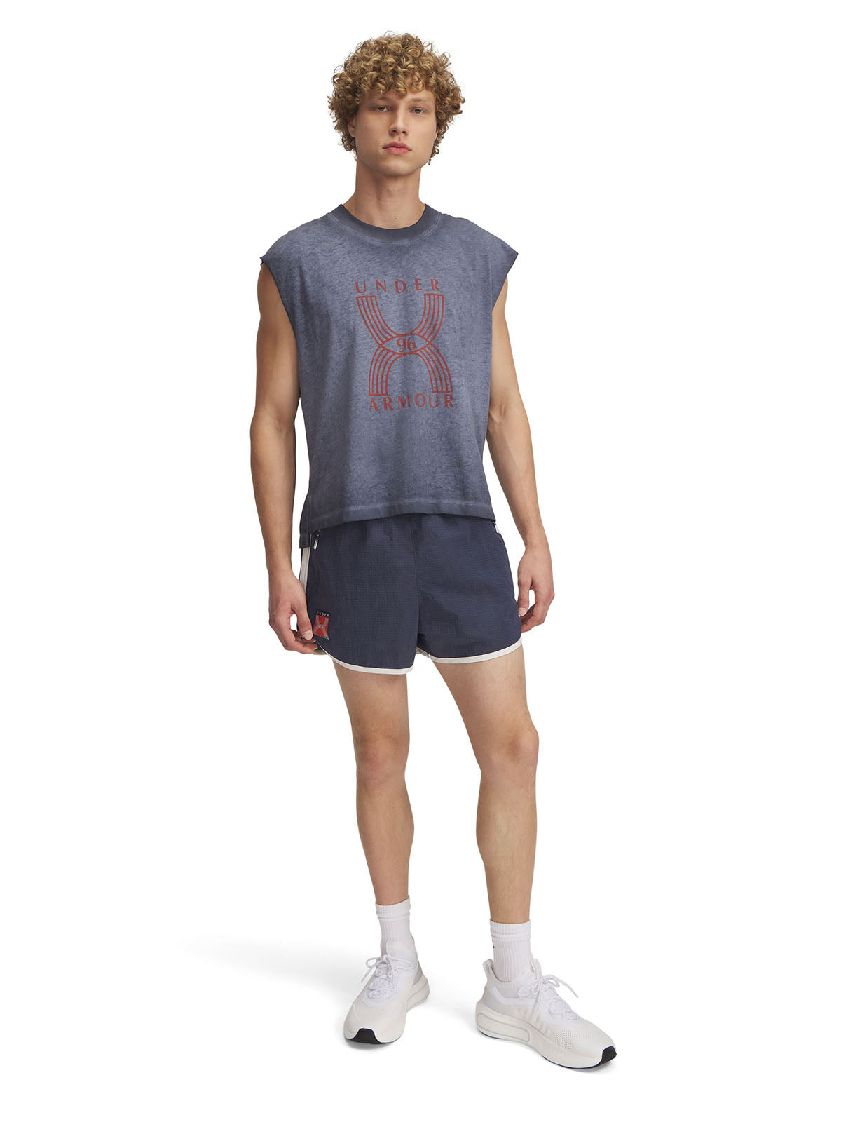 Shorts UA Run 96 gris para hombre